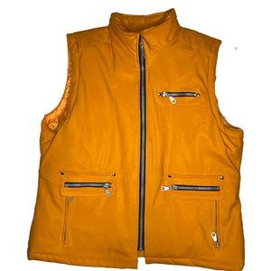 Vintage orange puff vest - size M